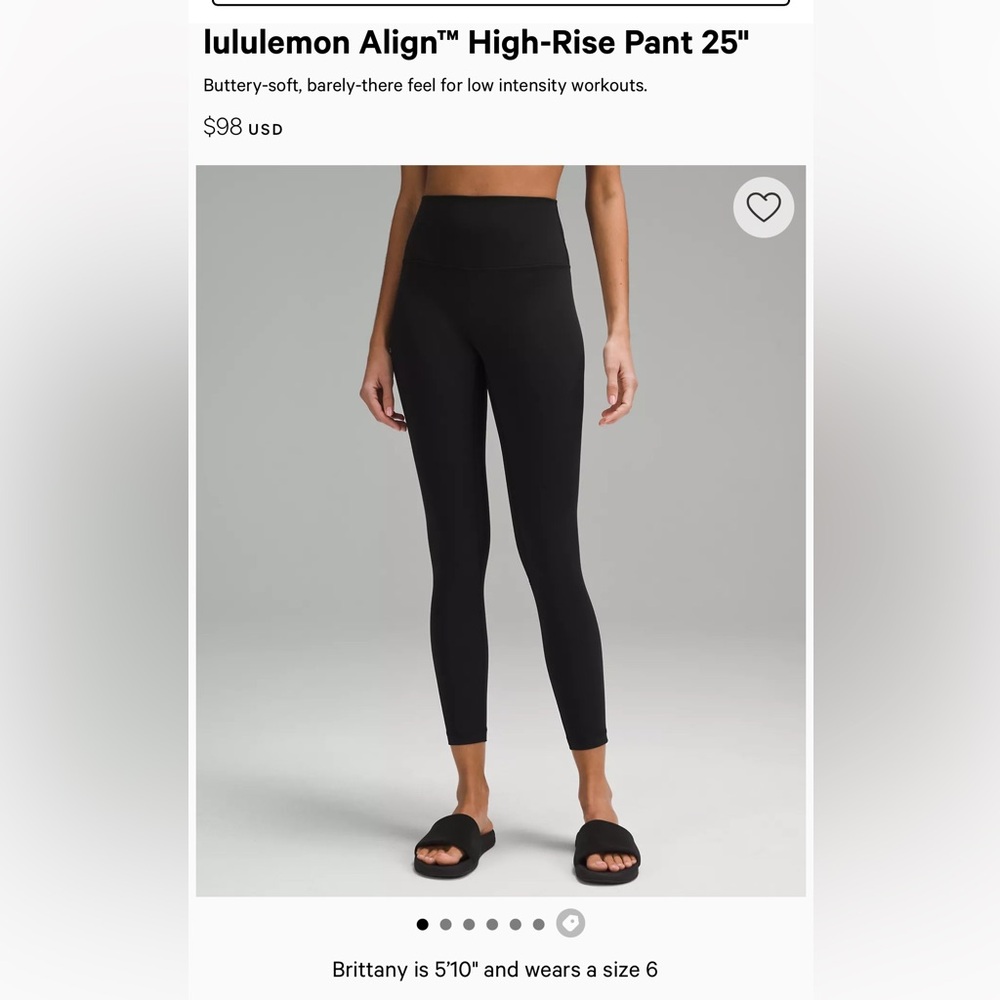Lululemon High Rise Align Leggings sz 6
